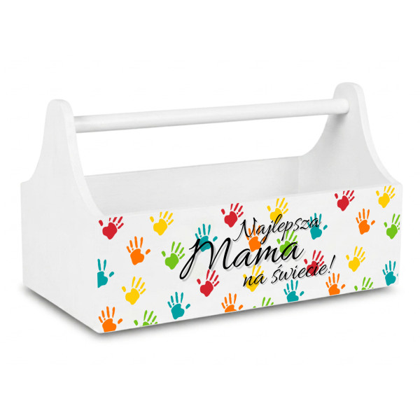 Personalizowany narzędziownik dla Mamy i – drewniany organizer prezent na Dzień Mamy