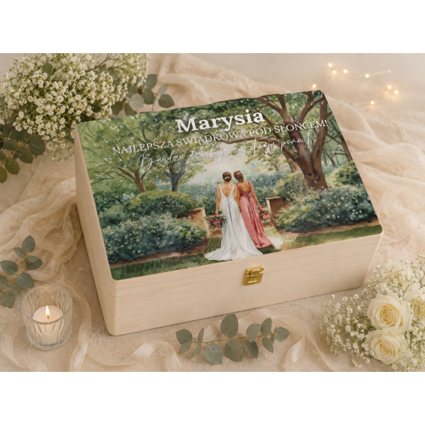 Personalizowana skrzynka prezentowa 40x30 cm – elegancki prezent i pamiątka.