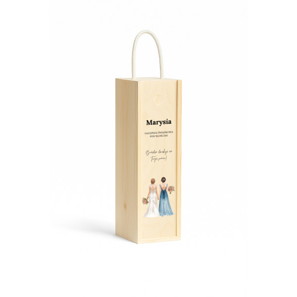 Personalizowana skrzynka drewniana na wino z nadrukiem UV 10x11x35cm