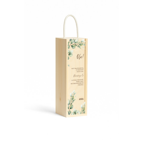 Personalizowana skrzynka drewniana na wino z nadrukiem UV 10x11x35cm