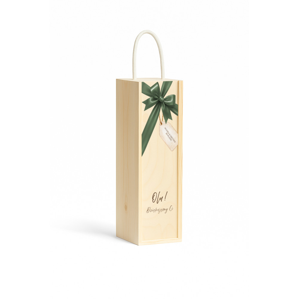 Personalizowana skrzynka drewniana na wino z nadrukiem UV 10x11x35cm