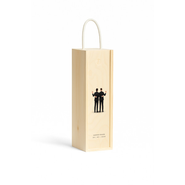 Personalizowana skrzynka drewniana na wino z nadrukiem UV 10x11x35cm