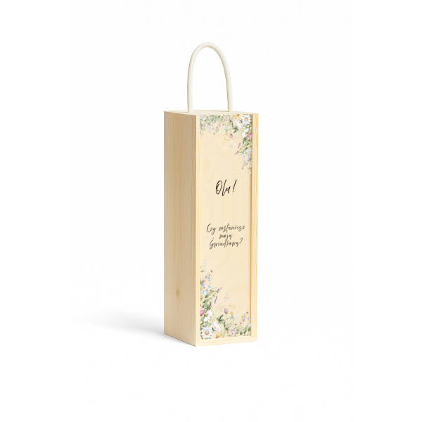Personalizowana skrzynka drewniana na wino z nadrukiem UV 10x11x35cm