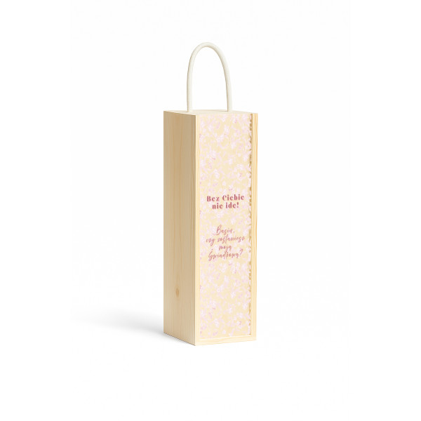 Personalizowana skrzynka drewniana na wino z nadrukiem UV 10x11x35cm