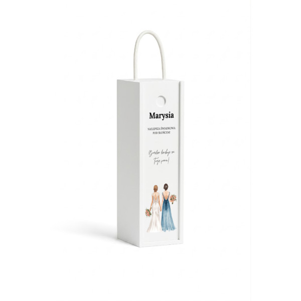 Personalizowana skrzynka drewniana na wino z nadrukiem UV 10x11x35cm
