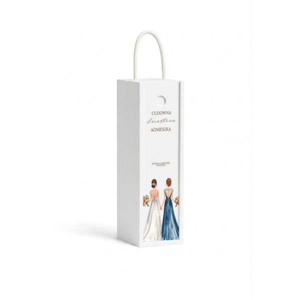Personalizowana skrzynka drewniana na wino z nadrukiem UV 10x11x35cm