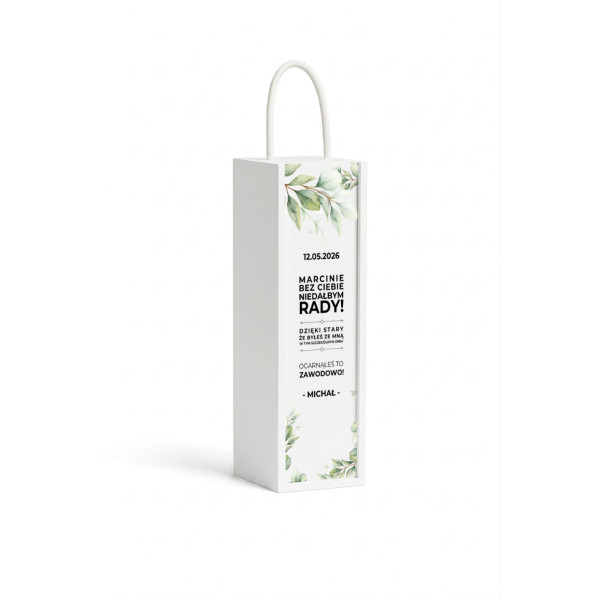 Personalizowana skrzynka drewniana na wino z nadrukiem UV 10x11x35cm