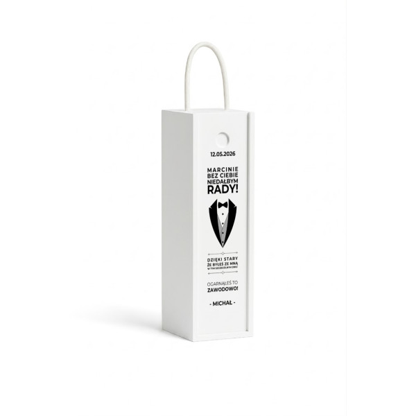 Personalizowana skrzynka drewniana na wino z nadrukiem UV 10x11x35cm