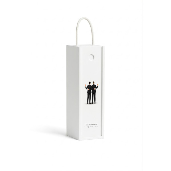 Personalizowana skrzynka drewniana na wino z nadrukiem UV 10x11x35cm