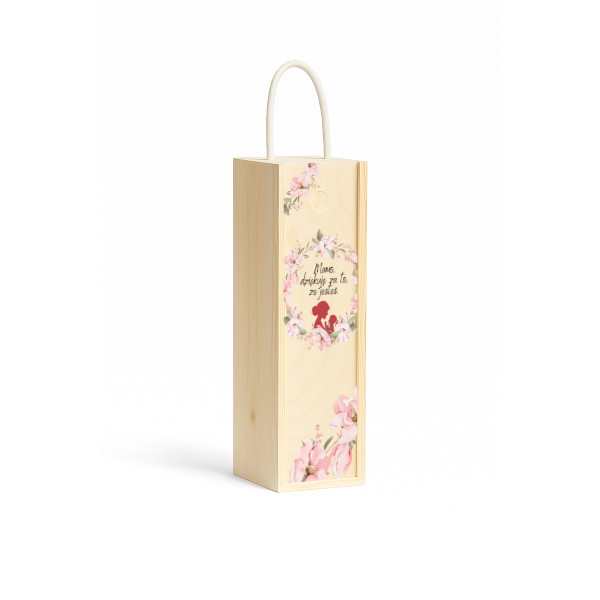 Personalizowana skrzynka drewniana na wino z nadrukiem UV 10x11x35cm