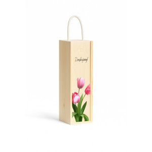 Personalizowana skrzynka drewniana na wino z nadrukiem UV 10x11x35cm