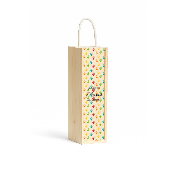 Personalizowana skrzynka drewniana na wino z nadrukiem UV 10x11x35cm