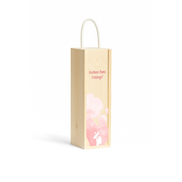 Personalizowana skrzynka drewniana na wino z nadrukiem UV 10x11x35cm