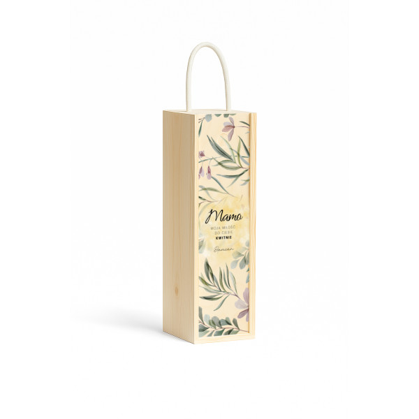 Personalizowana skrzynka drewniana na wino z nadrukiem UV 10x11x35cm
