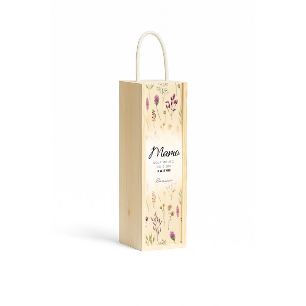 Personalizowana skrzynka drewniana na wino z nadrukiem UV 10x11x35cm
