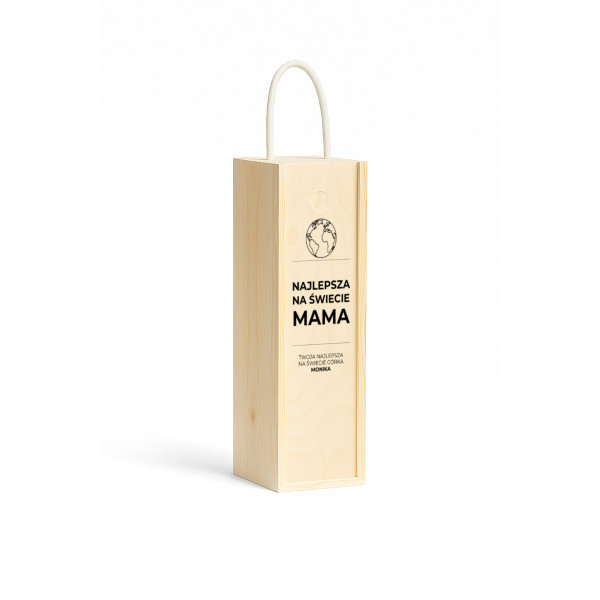 Personalizowana skrzynka drewniana na wino z nadrukiem UV 10x11x35cm