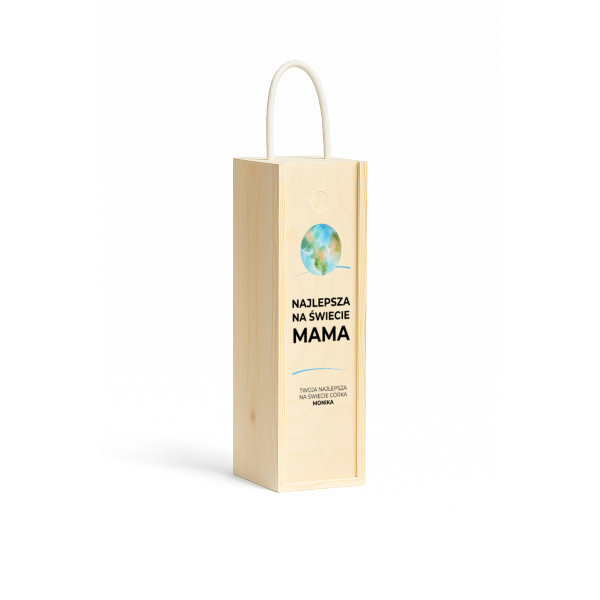 Personalizowana skrzynka drewniana na wino z nadrukiem UV 10x11x35cm