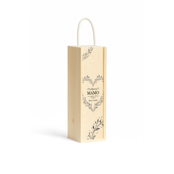 Personalizowana skrzynka drewniana na wino z nadrukiem UV 10x11x35cm