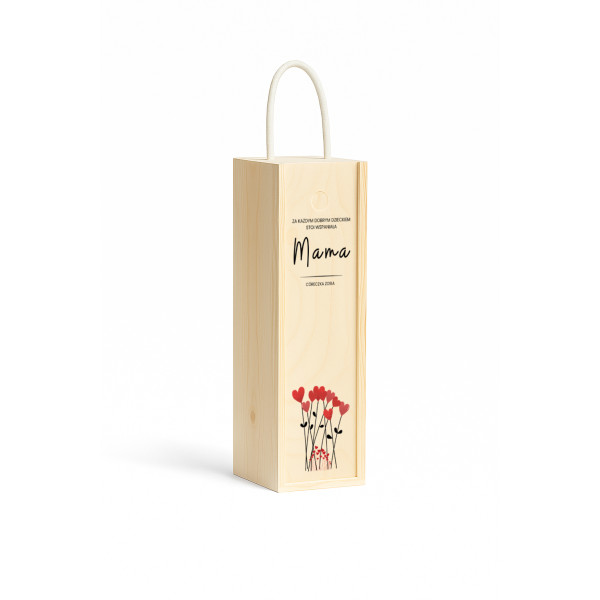Personalizowana skrzynka drewniana na wino z nadrukiem UV 10x11x35cm