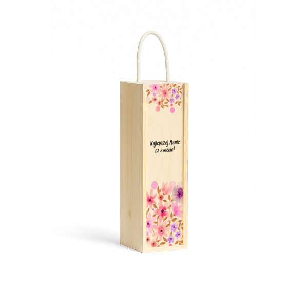 Personalizowana skrzynka drewniana na wino z nadrukiem UV 10x11x35cm