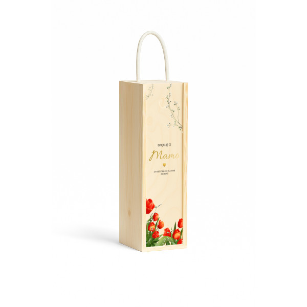 Personalizowana skrzynka drewniana na wino z nadrukiem UV 10x11x35cm