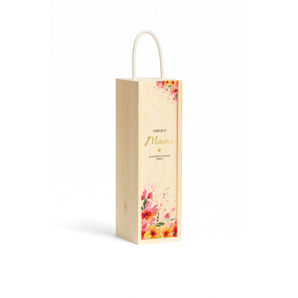 Personalizowana skrzynka drewniana na wino z nadrukiem UV 10x11x35cm