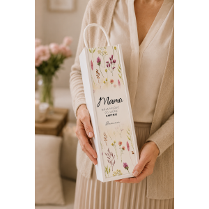 Personalizowana skrzynka drewniana na wino z nadrukiem UV 10x11x35cm