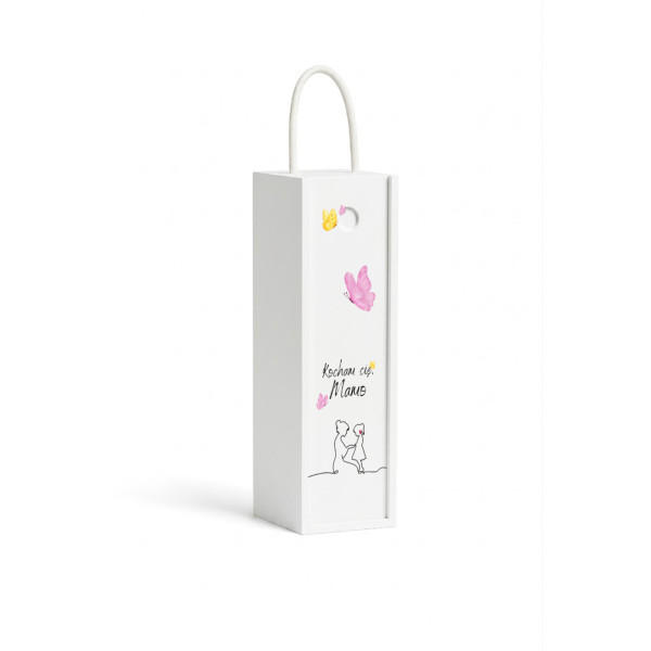 Personalizowana skrzynka drewniana na wino z nadrukiem UV 10x11x35cm