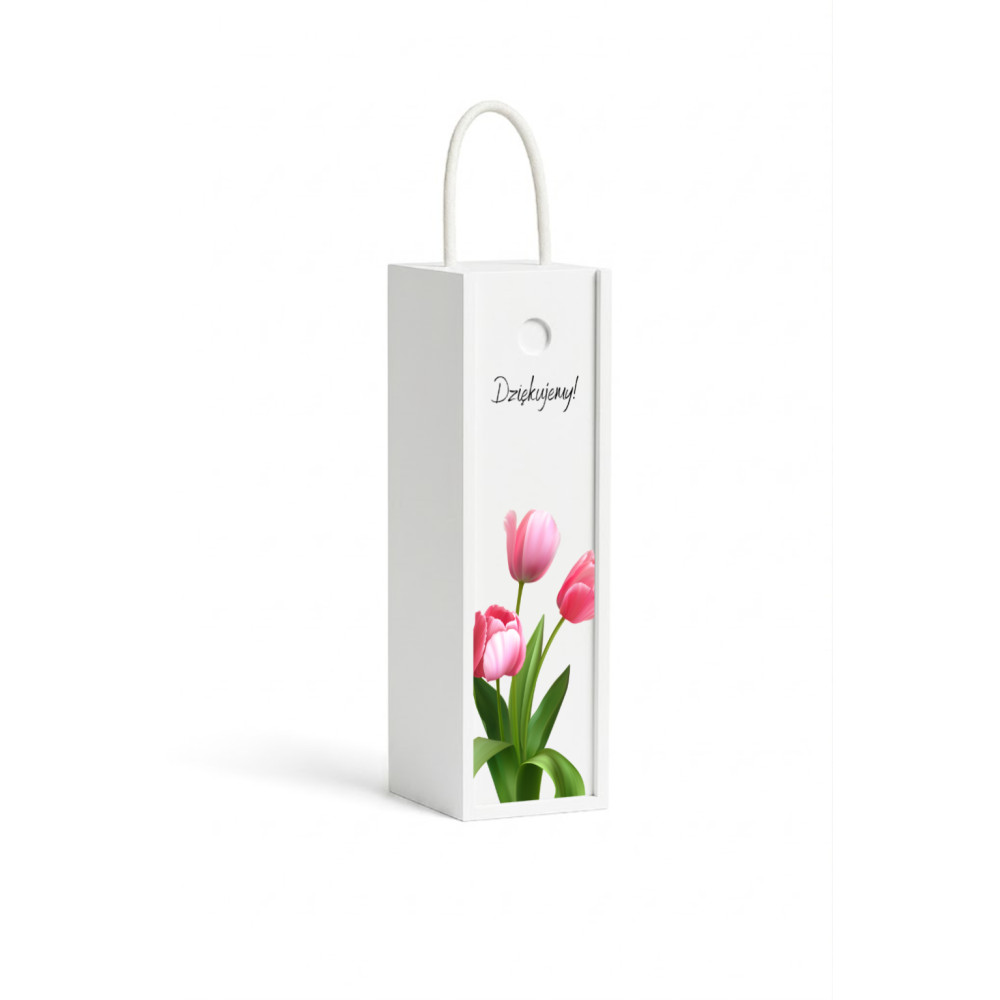 Personalizowana skrzynka drewniana na wino z nadrukiem UV 10x11x35cm