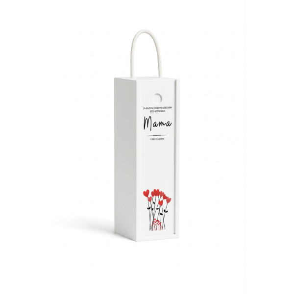Personalizowana skrzynka drewniana na wino z nadrukiem UV 10x11x35cm
