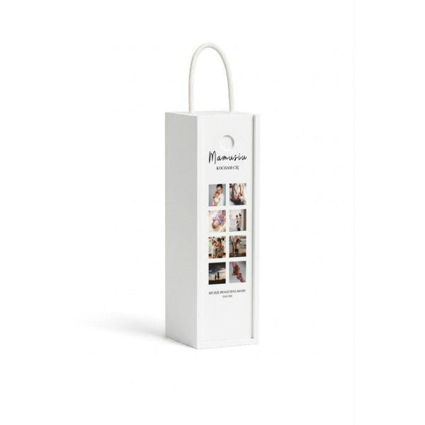 Personalizowana skrzynka drewniana na wino z nadrukiem UV 10x11x35cm