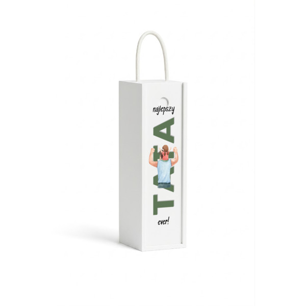 Personalizowana skrzynka drewniana na wino z nadrukiem UV 10x11x35cm