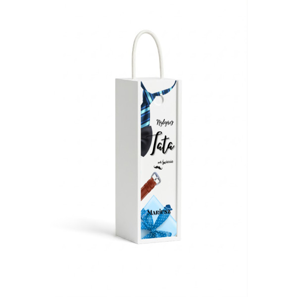 Personalizowana skrzynka drewniana na wino z nadrukiem UV 10x11x35cm