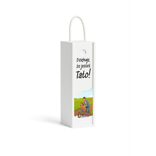Personalizowana skrzynka drewniana na wino z nadrukiem UV 10x11x35cm