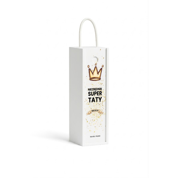 Personalizowana skrzynka drewniana na wino z nadrukiem UV 10x11x35cm
