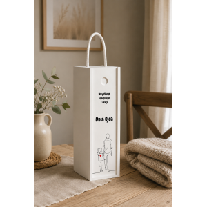 Personalizowana skrzynka drewniana na wino z nadrukiem UV 10x11x35cm
