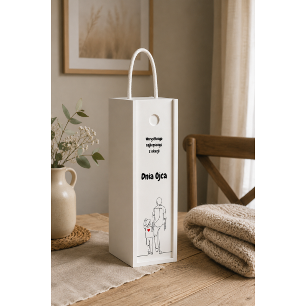 Personalizowana skrzynka drewniana na wino z nadrukiem UV 10x11x35cm