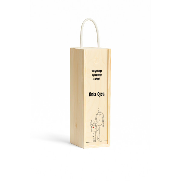 Personalizowana skrzynka drewniana na wino z nadrukiem UV 10x11x35cm
