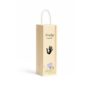 Personalizowana skrzynka drewniana na wino z nadrukiem UV 10x11x35cm