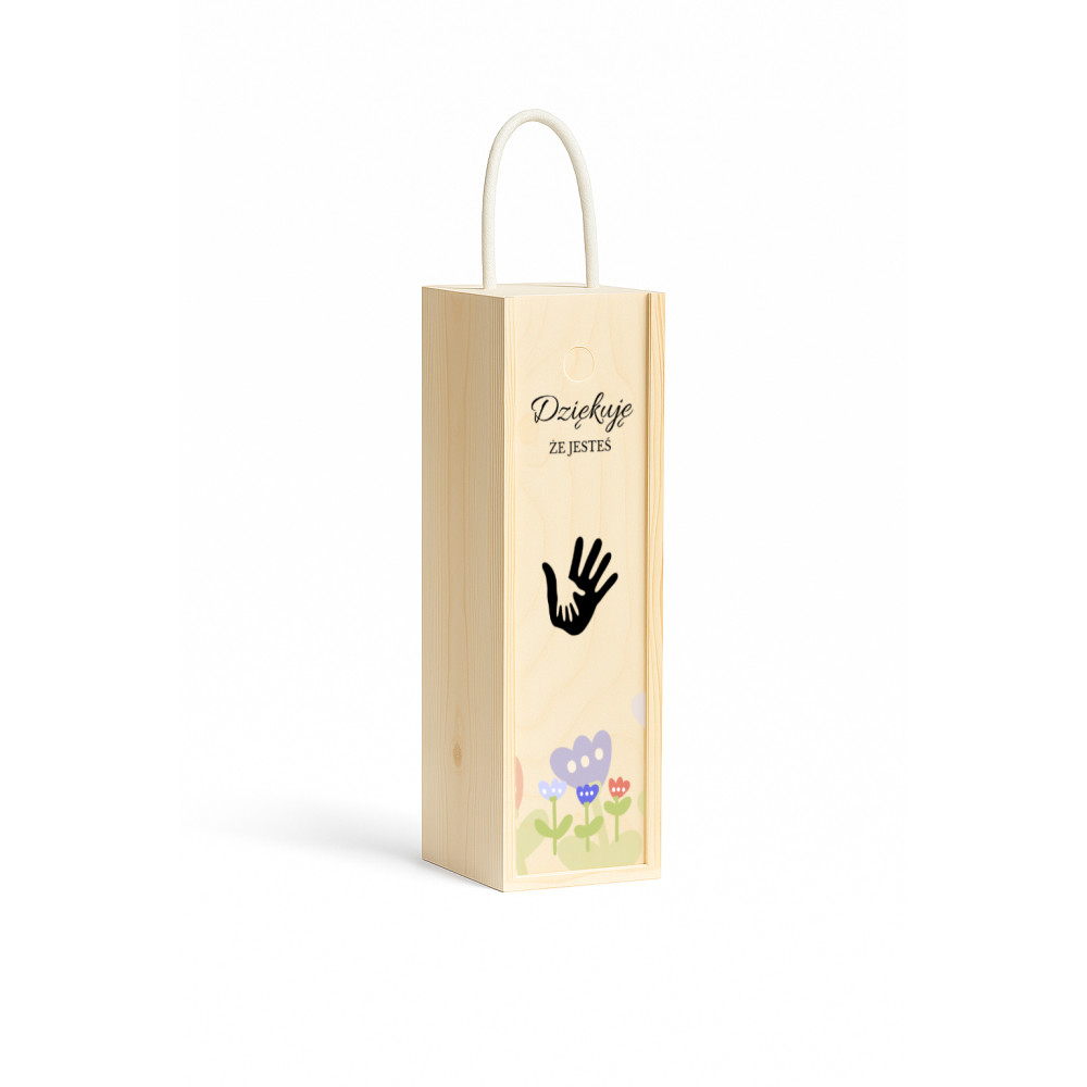 Personalizowana skrzynka drewniana na wino z nadrukiem UV 10x11x35cm