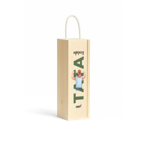 Personalizowana skrzynka drewniana na wino z nadrukiem UV 10x11x35cm