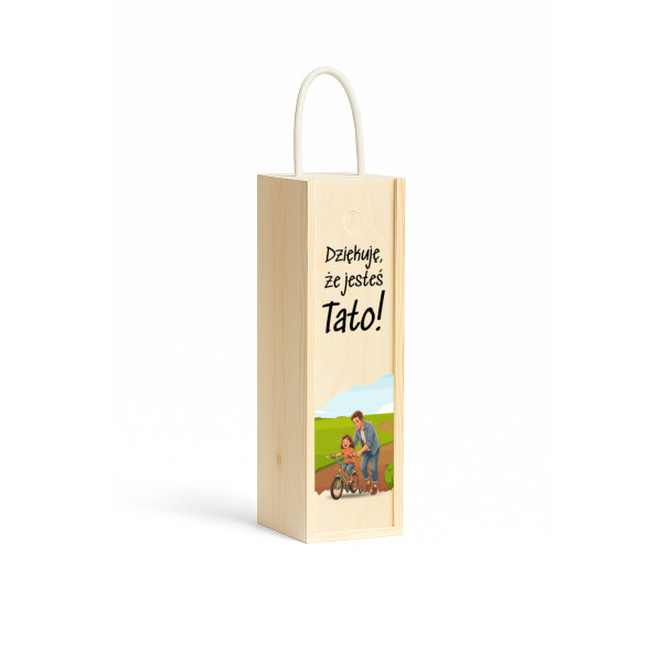 Personalizowana skrzynka drewniana na wino z nadrukiem UV 10x11x35cm