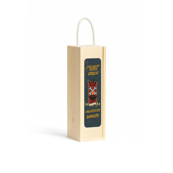 Personalizowana skrzynka drewniana na wino z nadrukiem UV 10x11x35cm