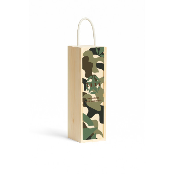 Personalizowana skrzynka drewniana na wino z nadrukiem UV 10x11x35cm