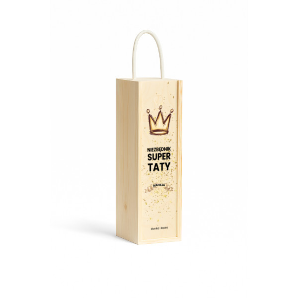 Personalizowana skrzynka drewniana na wino z nadrukiem UV 10x11x35cm