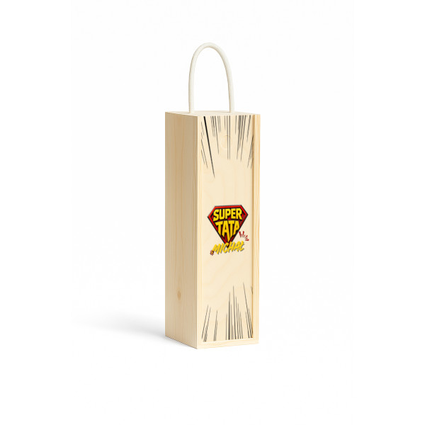 Personalizowana skrzynka drewniana na wino z nadrukiem UV 10x11x35cm
