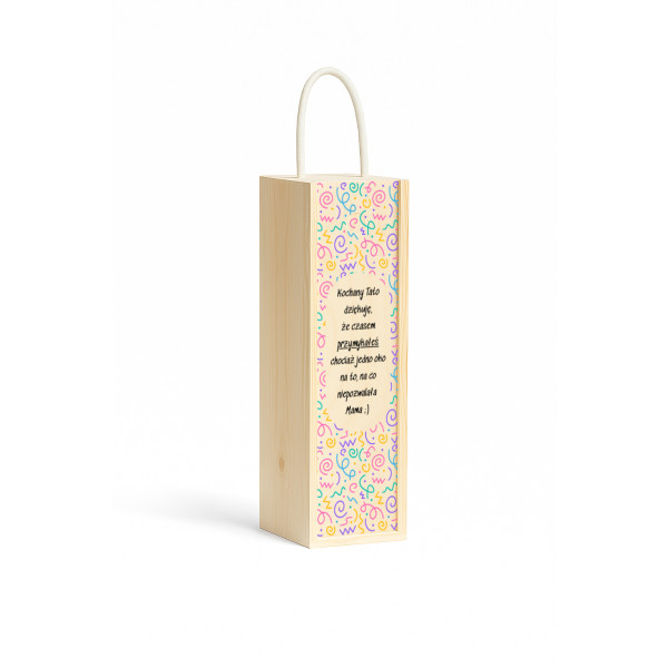 Personalizowana skrzynka drewniana na wino z nadrukiem UV 10x11x35cm