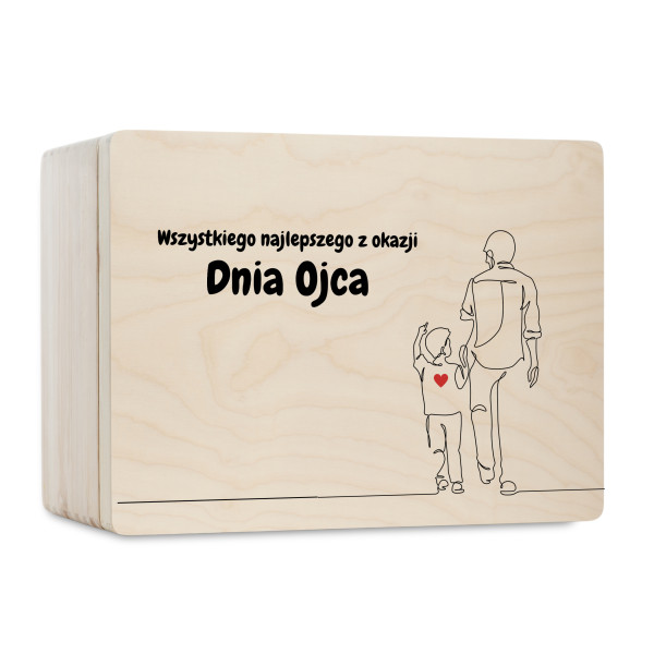 Pudełko na Dzień Ojca Personalizowane Drewniane Pudełko Prezent dla Ojca  z Nadrukiem UV