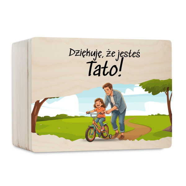Pudełko na Dzień Ojca Personalizowane Drewniane Pudełko Prezent dla Ojca  z Nadrukiem UV