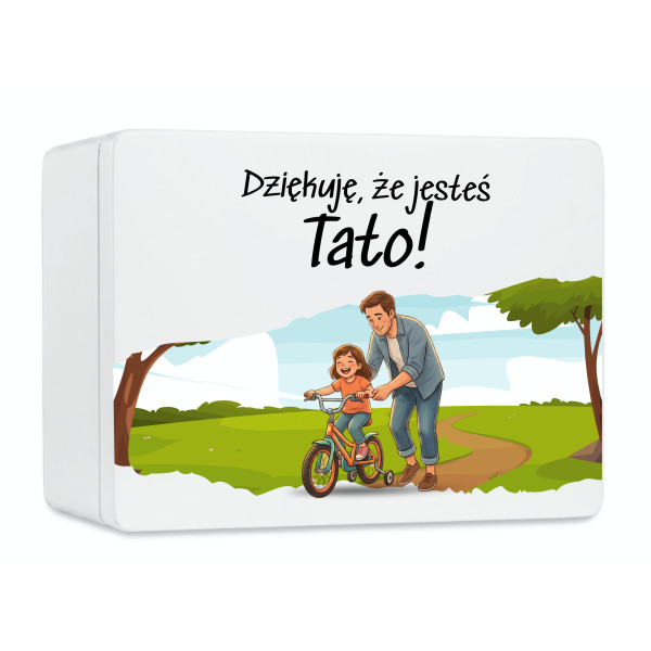 Pudełko na Dzień Ojca Personalizowane Drewniane Pudełko Prezent dla Ojca z Nadrukiem UV